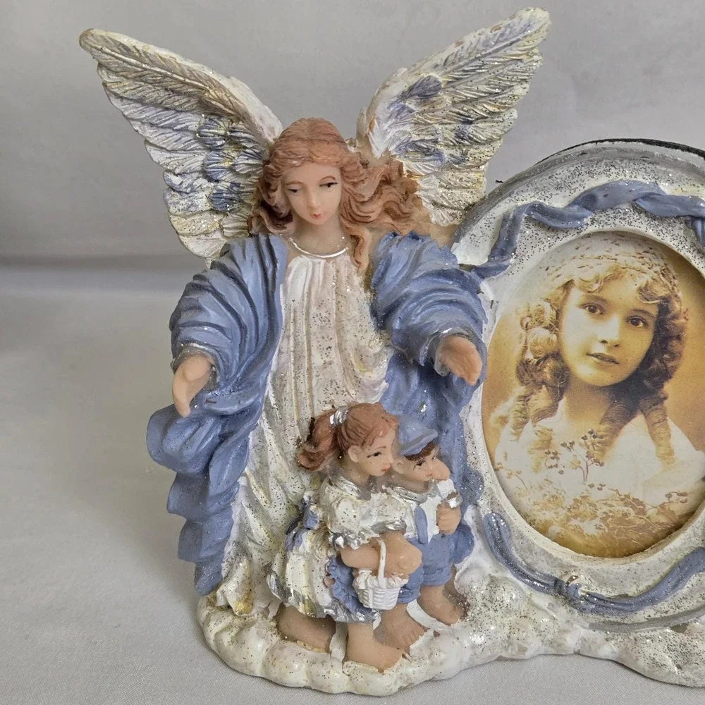 Polyresin Guardian Angel Picture Photo Frame by Lincolnshire With Box,‎ Vintage